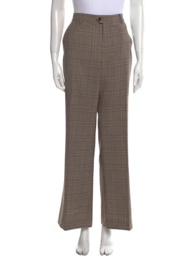 Pre-owned Celine Wool Wide Leg Pants In Neutral