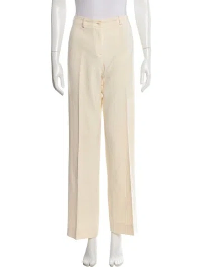 Pre-owned Celine Wool Wide Leg Pants In Neutral