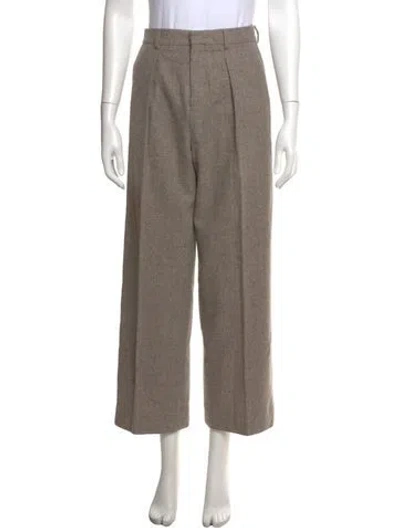 Pre-owned Celine Wool Wide Leg Pants In Neutrals