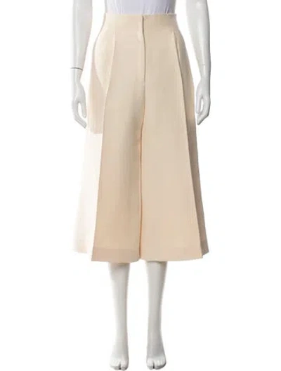 Pre-owned Celine Wool Wide Leg Pants In Neutrals