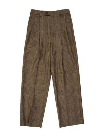 Pre-owned Celine Wool Wide Leg Pants W/ Tags In Brown