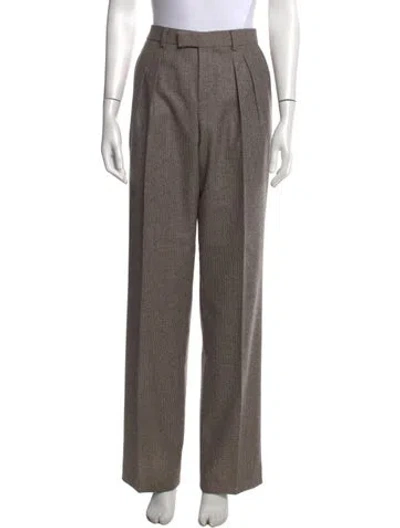 Pre-owned Celine Wool Wide Leg Pants W/ Tags In Brown
