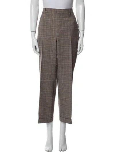 Pre-owned Celine Wool Wide Leg Pants W/ Tags In Neutral