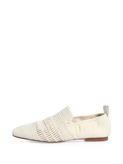 Pre-owned Celine Woven Leather Flat Shoes In Neutral