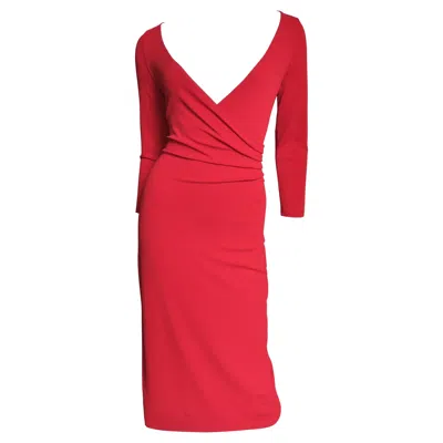 Pre-owned Celine Wrap Bodycon Dress In Red