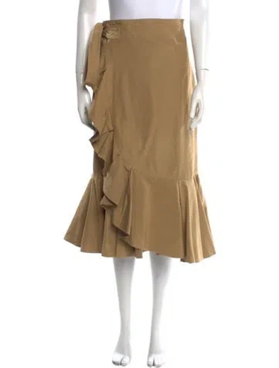 Pre-owned Celine Wrap Midi Length Skirt W/ Tags In Brown
