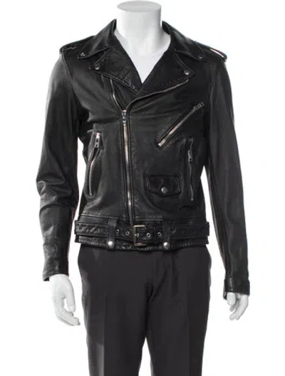 Pre-owned Celine X Christian Marclay 'zzhaa' Calfskin Moto Jacket In Black