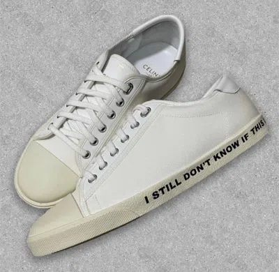Pre-owned Celine X Hedi Slimane Celine By Hedi Slimane “ss20 Low Lace Up Blank” Shoes In White