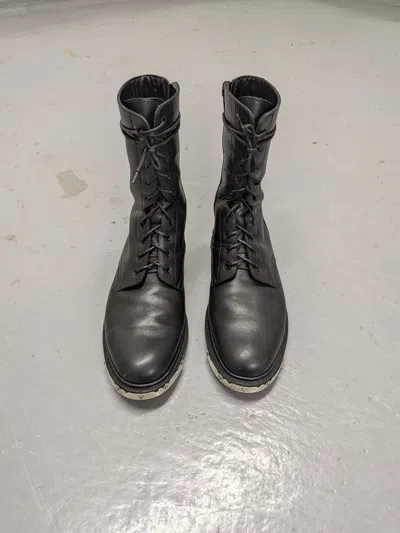 Pre-owned Celine X Hedi Slimane Celine Metal Tip Ranger Combat Boots In Black