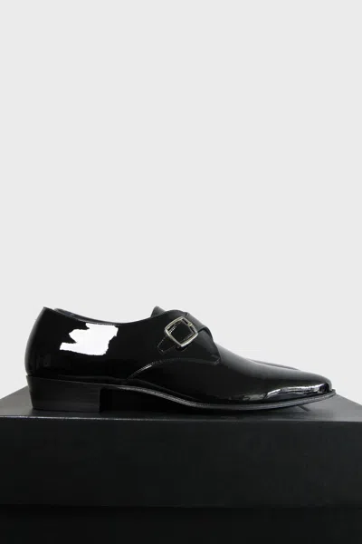Pre-owned Celine X Hedi Slimane Celine Single Buckle Jacno Patent Leather Derby Shoes 41 8