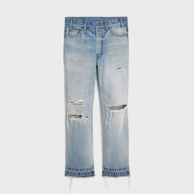 Pre-owned Celine X Hedi Slimane Grail - Fw22 Og Westside Wash Destroyed Wesley Jeans 29 In Blue