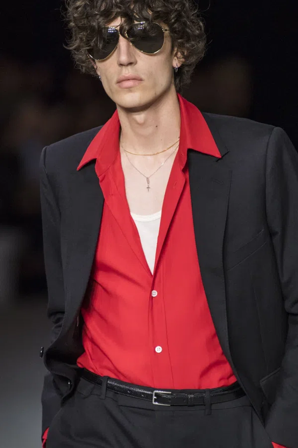 Pre-owned Celine X Hedi Slimane Ss20 Runway Red Viscose Shirt