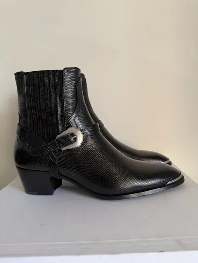Pre-owned Celine X Hedi Slimane Western Chelsea Boot W/ Harnes In Black