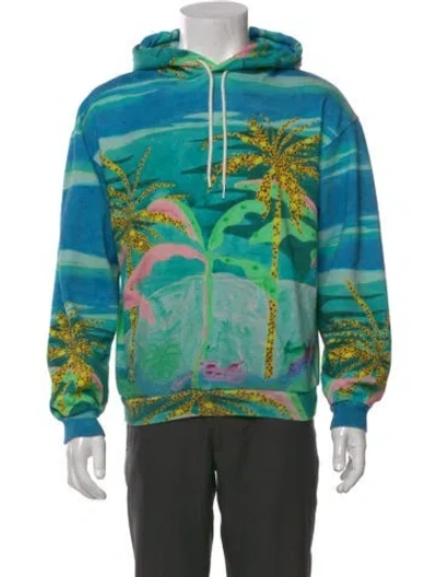 Pre-owned Celine X Tyson Reeder Graphic Print Hoodie In Blue