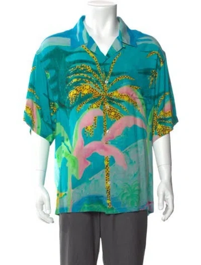 Pre-owned Celine X Tyson Reeder Printed Shirt In Blue