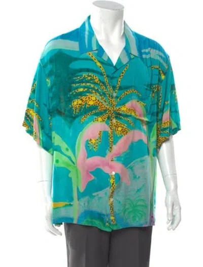 Pre-owned Celine X Tyson Reeder Printed Shirt In Blue