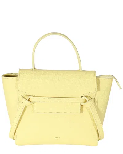 Celine Yellow Grained Calfskin Nano Belt Bag (authentic Pre-loved)