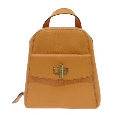 Celine Céline Yellow Leather Backpack Bag ()