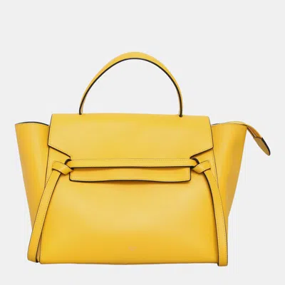 Pre-owned Celine Yellow Leather Mini Belt Bag