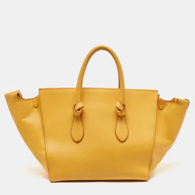 Pre-owned Celine Yellow Leather Small Tie Tote