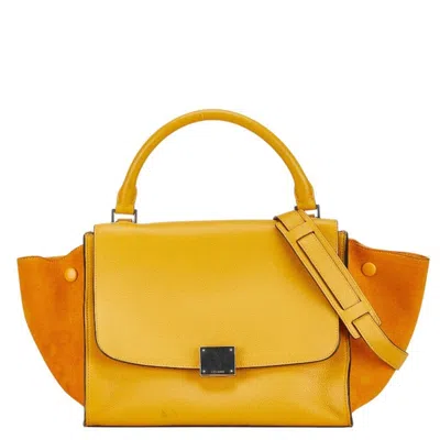 Pre-owned Celine Yellow Leather Suede Handbag Shoulder Bag ()