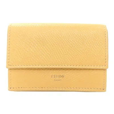 Pre-owned Celine Yellow Leather Wallet (bi-fold) ()