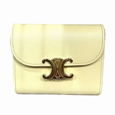 Pre-owned Celine Yellow Leather Wallet (tri-fold) ()