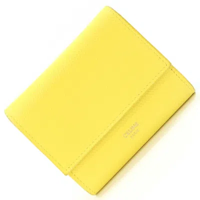 Pre-owned Celine Yellow Leather Wallet (tri-fold) ()