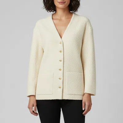 Pre-owned Celine Yellow Tweed Button Front Oversized Jacket S