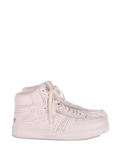 Pre-owned Celine Z High-top Leather Sneakers In White