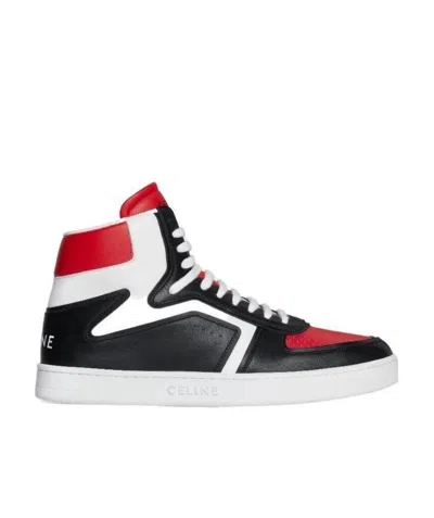 Celine Ct-01 'z' Trainer High Top Sneaker In Calfskin In White