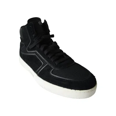 Celine Z Trainer Ct-01 High Top Suede Calf Mesh Sneaker Black