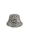 Celine Zebra-print Bucket Hat In Cotton Gabardine In Gray
