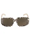 Celine Zebra Print Square Sunglasses In 99e - Black