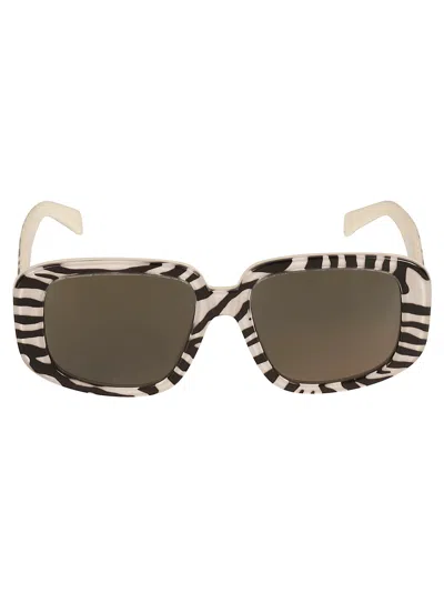 Celine Zebra Print Square Sunglasses In Neutral