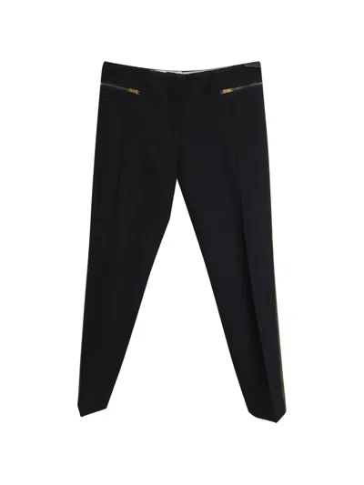 Pre-owned Celine Zip-pockets Stripe-detail Trousers In Black