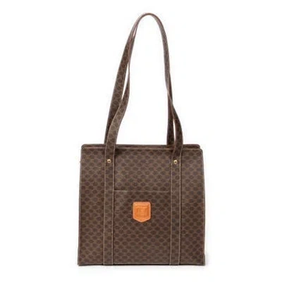 Pre-owned Celine Zip Shopping Tote In Brown