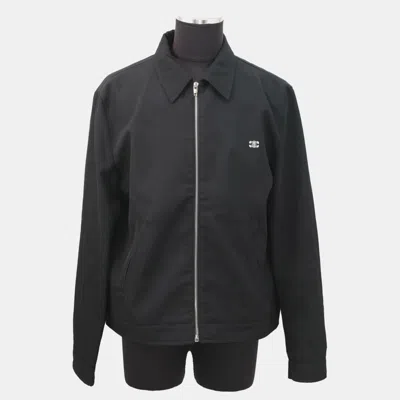 Pre-owned Celine Zip Up Jacket Size 52 Black Wool And Nylon