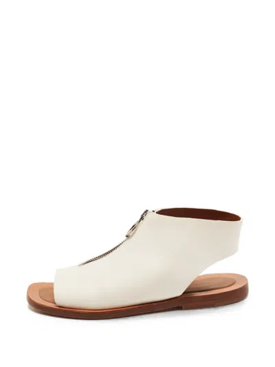 Pre-owned Celine Zip-detail Sandals In White