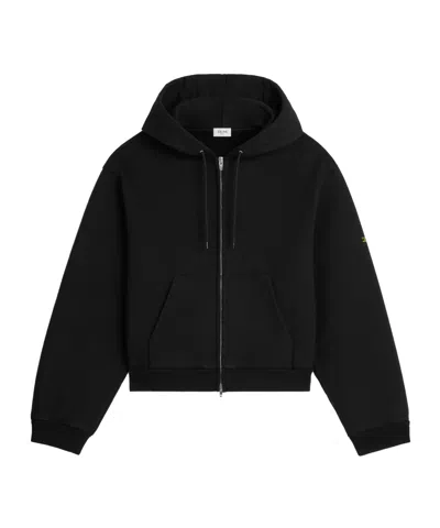 Celine Zipped Hoodie In Cotton Fleece In Black