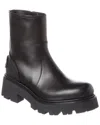 Celine Zipped Leather Boot In Black