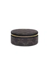 Celine Zipped Round Case In Triomphe Canvas And Calfskin In Black