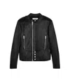 Celine Zippered Leather Jacket In Black
