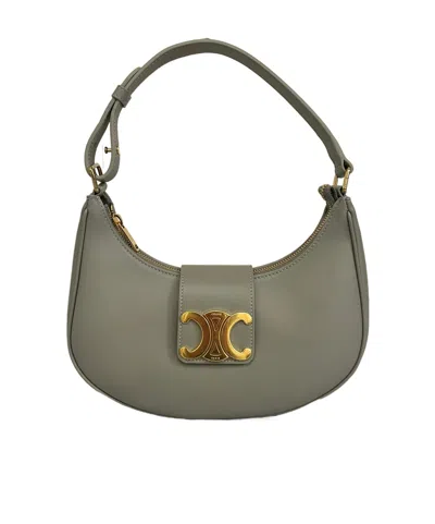 Celine Zippered Shoulder Bag In Green