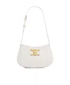 Celine Zippered Shoulder Bag In White