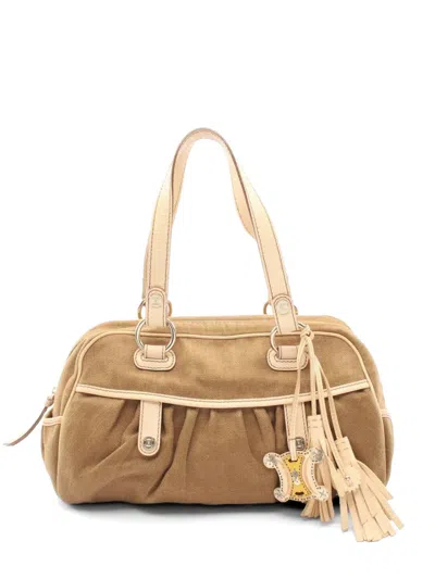 Pre-owned Celine Zip-up Tote Bag In Green