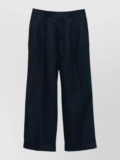 Cellar Door Angie High Waist Pleated Wide Leg Pants In Black