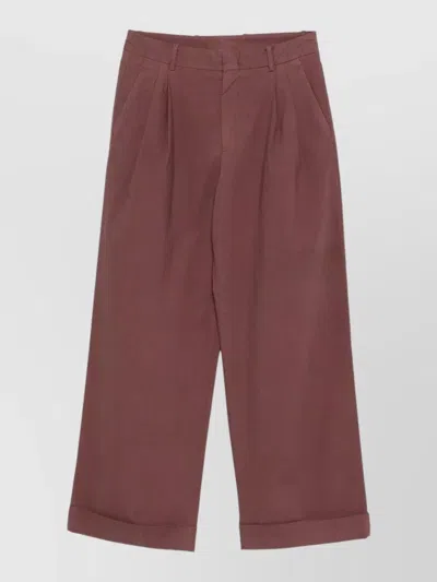 Cellar Door Angie Pants Wide Leg Belt Loops In Brown