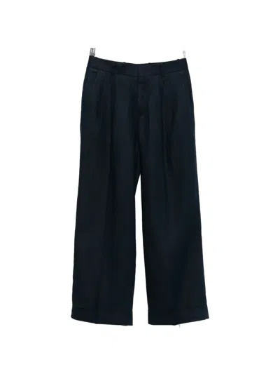 Cellar Door Angie Pleated Cuffed Trousers In Blue