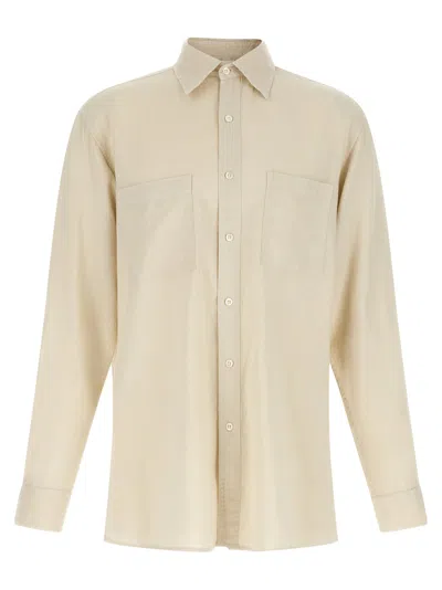 Cellar Door Beige Cotton Men's Blouse In Neutral